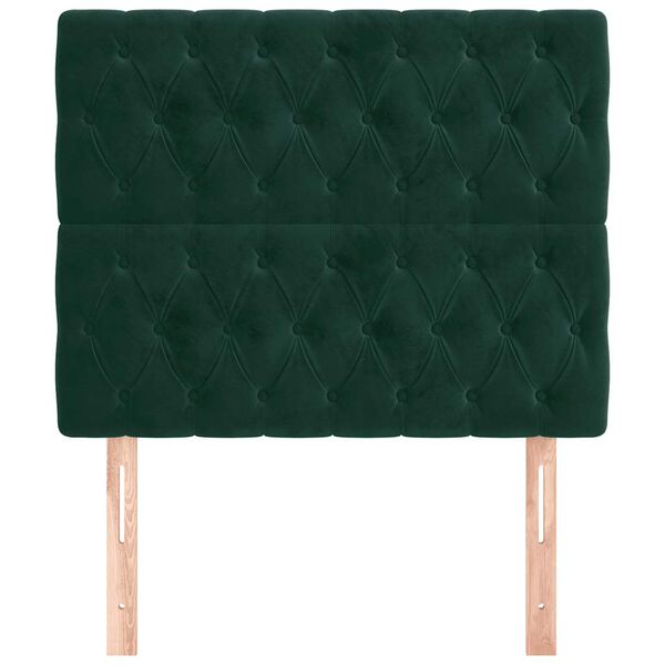 vidaXL T&ecirc;te de lit Vert fonc&eacute; 100x7x118/128 cm Velours