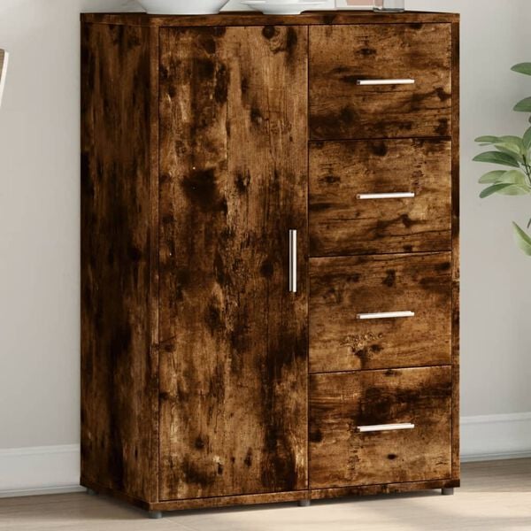 vidaXL Buffet ch&ecirc;ne fum&eacute; 60x31x84 cm bois d'ing&eacute;nierie