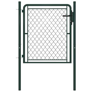 vidaXL Portail de jardin en acier vert 100 x 75 cm
