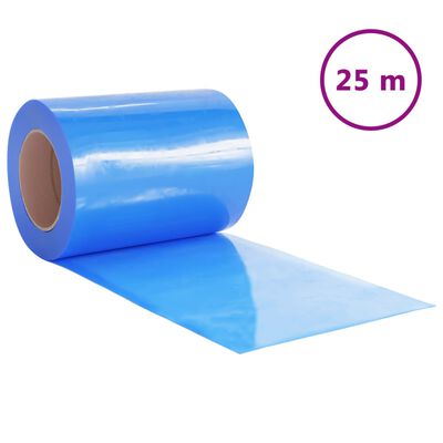 vidaXL Rideau de porte bleu 300 mmx2,6 mm 25 m PVC