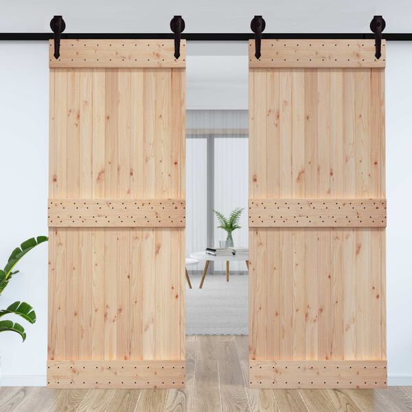 vidaXL Porte NARVIK Naturel 95 x 210 cm Bois de pin massif