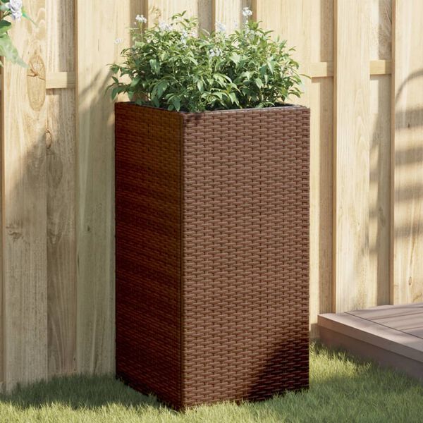 vidaXL Jardini&egrave;res 2 pcs marron 40x40x80 cm r&eacute;sine tress&eacute;e