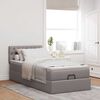 vidaXL Lit ottoman avec matelas taupe 100x200 cm tissu