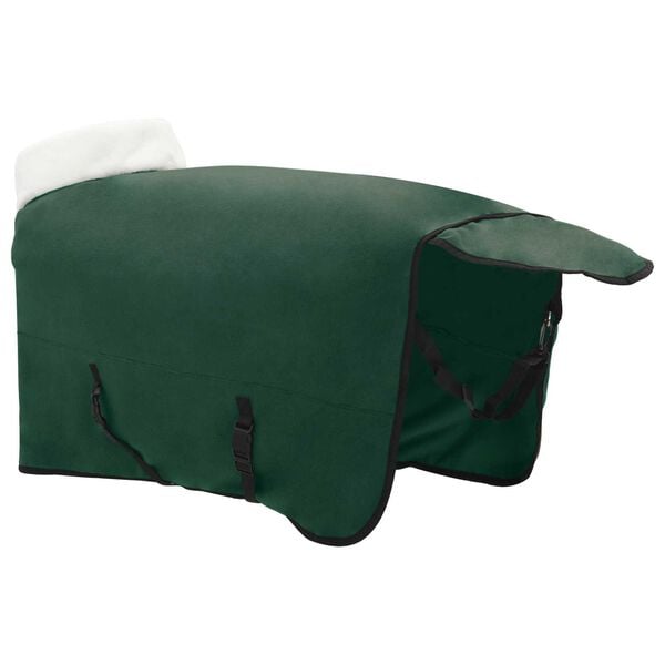 vidaXL Couverture &Eacute;quine Vert fonc&eacute; complet 155 cm Fleece polaire