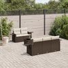 vidaXL Salon de jardin avec coussins 6 pcs marron r&eacute;sine tress&eacute;e