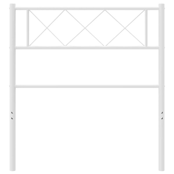 vidaXL T&ecirc;te de lit de remplacement m&eacute;tal blanc 90 cm