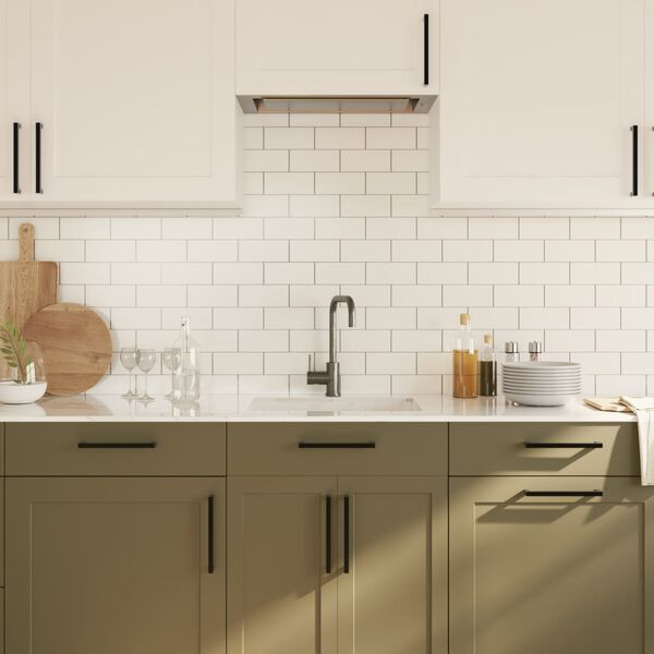 vidaXL Poign&eacute;es d'armoire 20 pcs noir 192 mm acier inoxydable