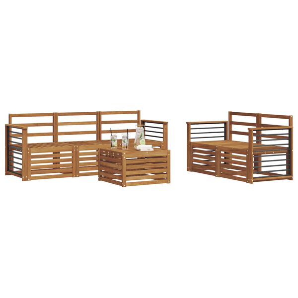 vidaXL Ensembles de canap&eacute;s 6 pcs Naturel Bois d'Acacia Massif
