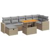 vidaXL Salon de jardin avec coussins 5 pcs beige r&eacute;sine tress&eacute;e acacia