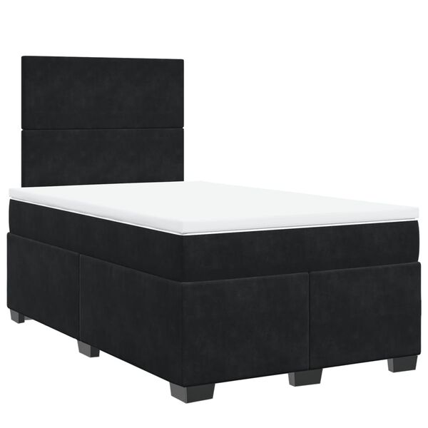 vidaXL Sommier &agrave; lattes de lit avec matelas noir 120x190 cm velours