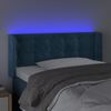 vidaXL T&ecirc;te de lit &agrave; LED Bleu fonc&eacute; 103x16x78/88 cm Velours