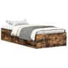 vidaXL Cadre de lit sans matelas ch&ecirc;ne fum&eacute; 90x190 cm