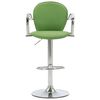 vidaXL Tabourets de bar avec accoudoir lot de 2 vert similicuir