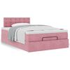 vidaXL Cadre de lit ottoman avec matelas rose 120x200 cm velours