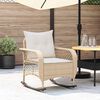 vidaXL Chaise à bascule de jardin avec coussins beige résine tressée