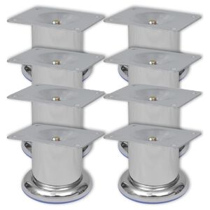 vidaXL Pieds ronds de canap&eacute; 8 pcs Chrome 60 mm