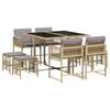 vidaXL Ensemble &agrave; manger de jardin et coussins 9 pcs m&eacute;lange beige