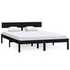 vidaXL Cadre de lit sans matelas noir bois de pin massif