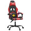 vidaXL Chaise de jeu pivotante Noir et rouge Similicuir