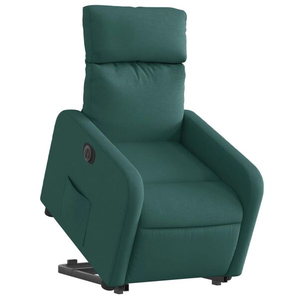 vidaXL Fauteuil inclinable électrique vert foncé tissu