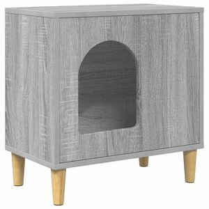 vidaXL Maison pour chat Gris Sonoma 51 x 30 x 52 cm Bois d'ing&eacute;nierie
