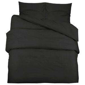 vidaXL Ensemble de housse de couette Noir 240x220 cm Microfibre l&eacute;g&egrave;re
