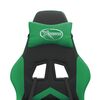 vidaXL Chaise de jeu pivotante Noir et vert Similicuir