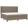 vidaXL Sommier &agrave; lattes de lit avec matelas Taupe 200x200 cm Tissu