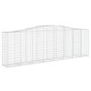 vidaXL Paniers à gabions arqués 25 pcs 400x50x120/140 cm Fer galvanisé