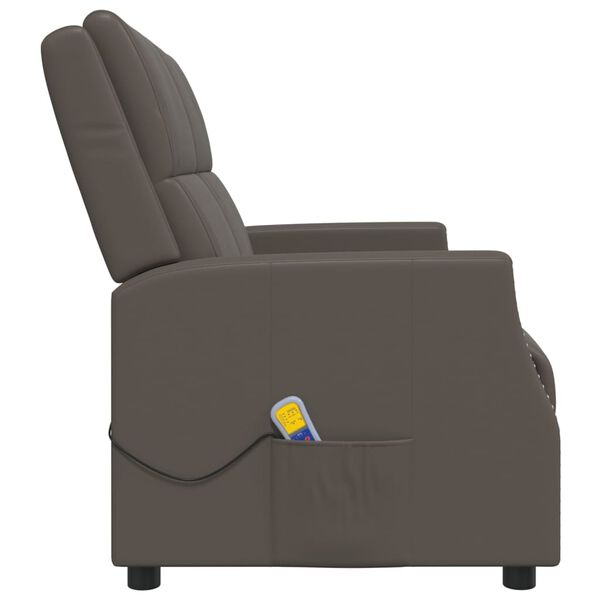 vidaXL Fauteuil de massage inclinable 2 places gris similicuir