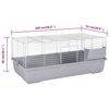 vidaXL Cage pour petits animaux gris 100x53x46 cm PP et métal