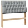 vidaXL T&ecirc;te de lit capitonn&eacute;e Gris clair 100 cm Pin massif