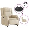 vidaXL Fauteuil inclinable &eacute;lectrique Cr&egrave;me Tissu