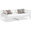 vidaXL Lit de jour sans matelas blanc bois de pin massif 90x200 cm