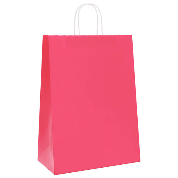 vidaXL Sacs en papier 50 pcs avec poign&eacute;es rose 32x17x44 cm