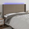 vidaXL T&ecirc;te de lit &agrave; LED Taupe 163x16x118/128 cm Tissu