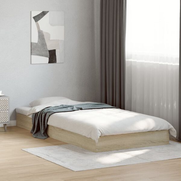 vidaXL Cadre de lit sans matelas ch&ecirc;ne sonoma 100x200 cm