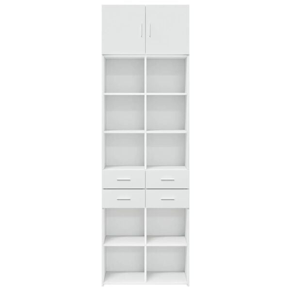 vidaXL Armoire de rangement blanc 70x42,5x225 cm bois d'ing&eacute;nierie