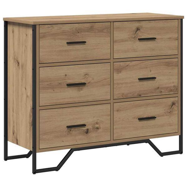 vidaXL Commode chêne artisanal 91 x 35.5 x 74.5 cm Bois d'ingénierie