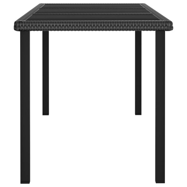 vidaXL Table à dîner de jardin Noir 180x70x73 cm Résine tressée