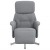 vidaXL Fauteuil inclinable avec repose-pieds gris clair tissu