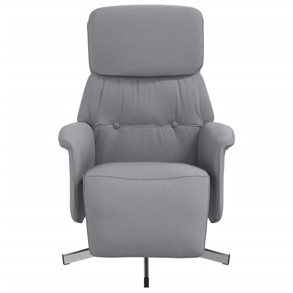 vidaXL Fauteuil inclinable avec repose-pieds gris clair tissu