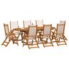 vidaXL Ensemble &agrave; manger de jardin 9pcs bois d'acacia solide textil&egrave;ne