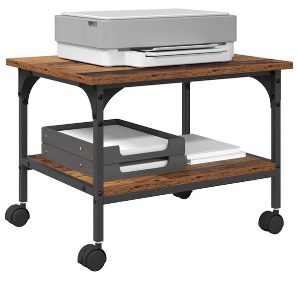 vidaXL Support d'imprimante Bois Ancien 50 x 40 x 38 cm