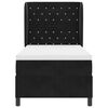 vidaXL Lit &agrave; ressorts avec matelas Noir 200 x 100 cm Polyester