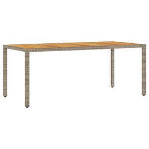 vidaXL Table de jardin et dessus en bois d'acacia gris r&eacute;sine tress&eacute;e