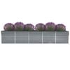 vidaXL Lit sur&eacute;lev&eacute; de jardin Acier galvanis&eacute; 400x80x77 cm Gris