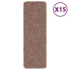 vidaXL Tapis Antid&eacute;rapants pour Escaliers 15 pcs Marron 60 x 25 cm PP