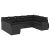 vidaXL Salon de jardin 9 pcs avec coussins noir r&eacute;sine tress&eacute;e