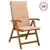 vidaXL Chaises de jardin inclinables 8 pc Naturel Bois d'Acacia Massif
